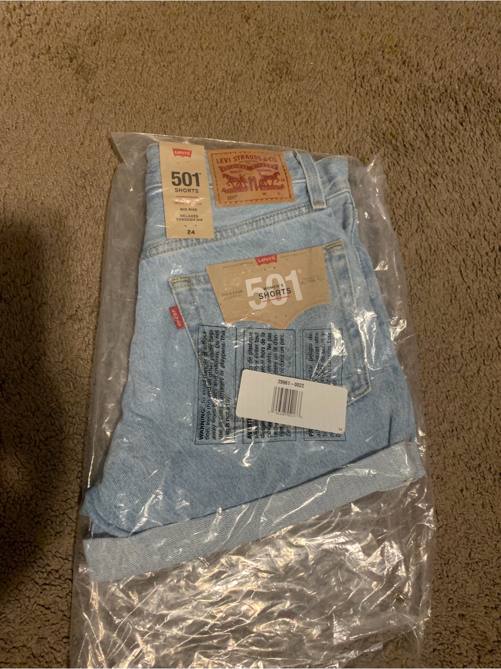 Brand New Levis 501 Light Blue Jeans Shorts
